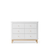 Wood Dresser 6 drawers, white/oak