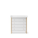 Wood Nursery dresser 4 drawers w. nursery top 051315, white/oak
