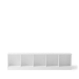 Wood Shelving unit 5x1 horizontal w. base