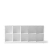 Wood Shelving unit 5x2 horizontal w. base