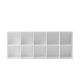 Wood Shelving unit 5x2 horizontal w. support