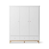 Wood Wardrobe 3 doors, white/oak