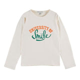 Smile Pattern Tee Shirt - Creme