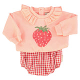 baby bloomers - red & ecru checkered