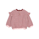 BB soft stripes girly sweatshirt - Pomegranate