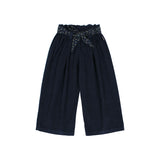 Soft velour girly pants - Navy