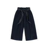 Soft velour girly pants - Navy