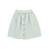 Gingham Midi Skirt - Aqua
