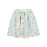Gingham Midi Skirt - Aqua