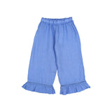 Linen Girly Pants - Ocean Blue