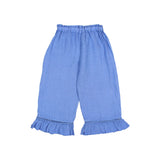 Linen Girly Pants - Ocean Blue