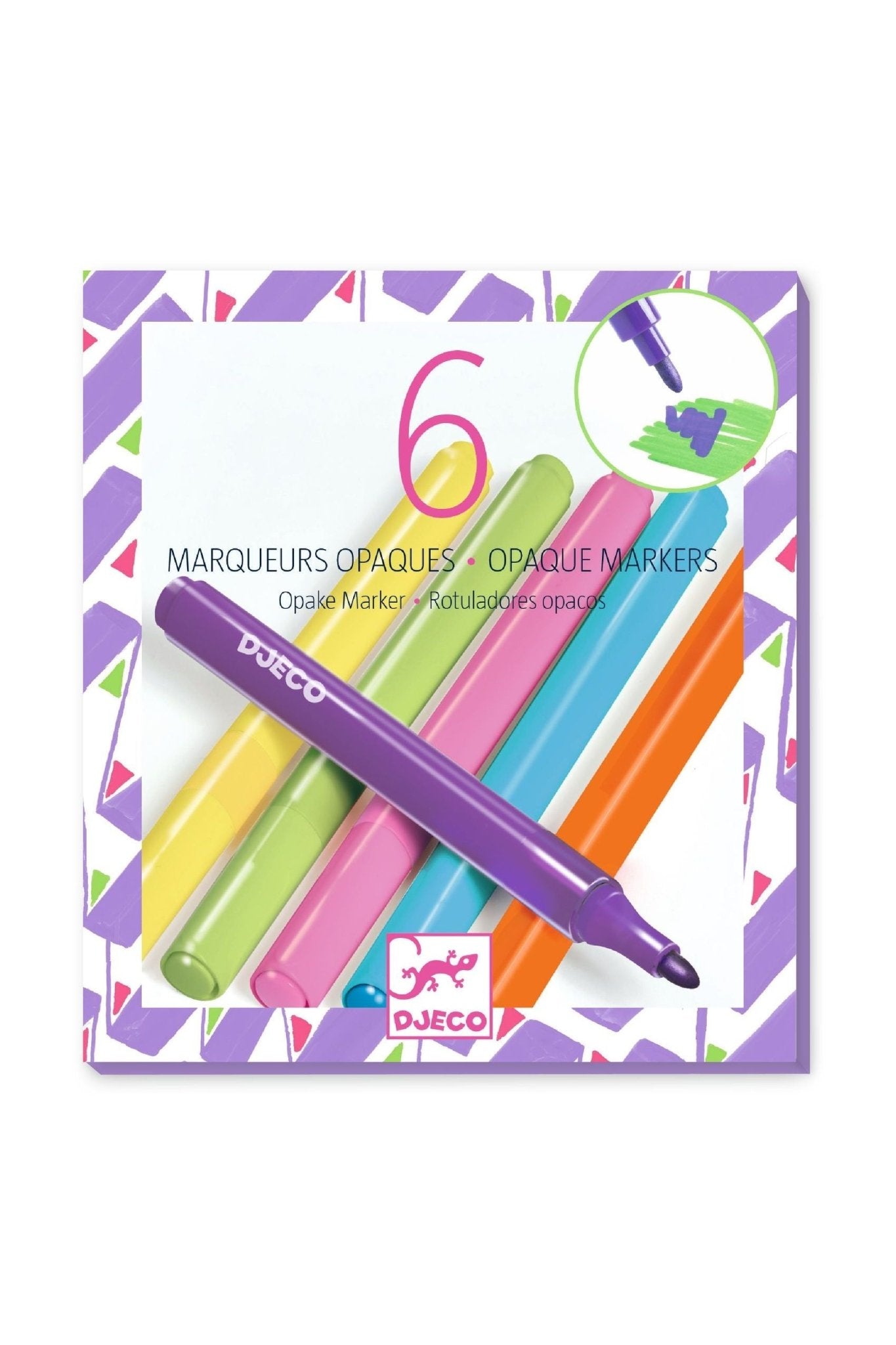6 ondoorzichtige markeerstiften - Jaren 80 van Djeco | Kids Conceptstore Le Fanfare