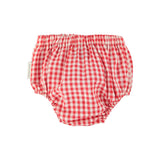 baby bloomers - red & ecru checkered