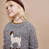 Llama Jumper - Grey Melange