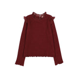 Warm Rib T-Shirt - Burgundy