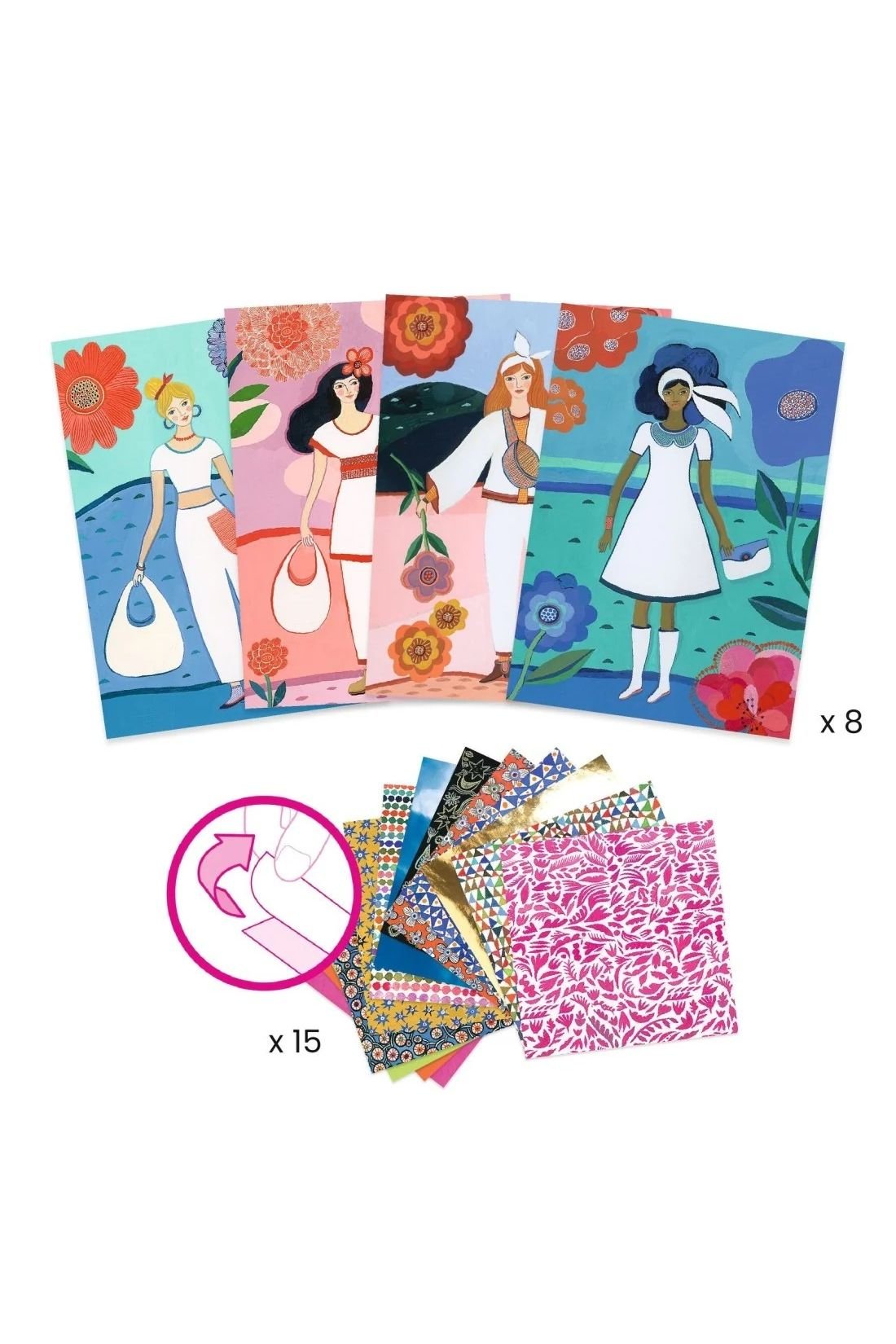 8 patterned collages - WAX Trend van Djeco | Kids Conceptstore Le Fanfare