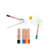 9 kleurpotloden 3 in 1 - Les Schmouks van Moulin Roty | Kids Conceptstore Le Fanfare
