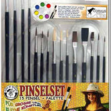 Penseelset - 15 penselen + palette