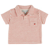 Polo Eponge Raye - Rayure Coquelicot