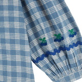 Blouse grand col carreau - Carreaux celestine