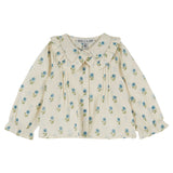 Blouse grand col block print - Scarlet