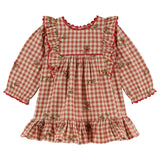Robe vichy volant/broderie - Vichy broderie
