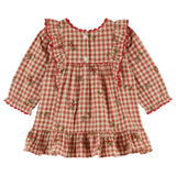 Robe vichy volant/broderie - Vichy broderie