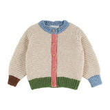 Cardigan point mousse girl - Farine rose