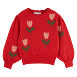Pull intarsia tulipes - Tulipe mars
