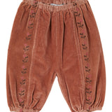 Sarouel velours brode - Acajou