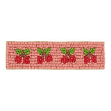 Barrette perles cerise - Cerise perle