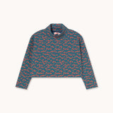 Mini Apples Rib Mockneck - Light Navy