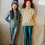 Tiny Logo Shiny Leggings - Dark Green