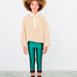 Tiny Logo Shiny Leggings - Dark Green