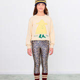 Small Flowers Shiny Pant - Navy