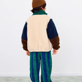 Color Block Polar Sherpa Jacket - Dark Green