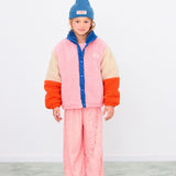 Color Block Polar Sherpa Jacket - Dark Blue