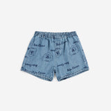 Baby Pickles The Dog all over denim short - Prussian Blue