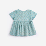 Daisy Mosaic all over woven dress - Light Blue