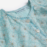 Daisy Mosaic all over woven top - Light Blue