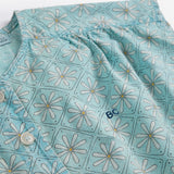 Daisy Mosaic all over woven top - Light Blue