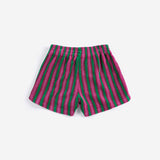 Striped terry cloth shorts - Purple
