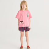Striped terry cloth shorts - Purple