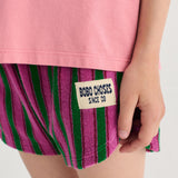 Striped terry cloth shorts - Purple
