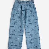 Pickles The Dog all over light denim pants - Prussian Blue