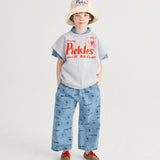 Pickles The Dog all over light denim pants - Prussian Blue