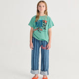 Pickles The Dog Striped denim pants - Navy Blue