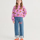 Pickles The Dog Striped denim pants - Navy Blue