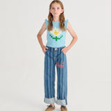 Pickles The Dog Striped denim pants - Navy Blue