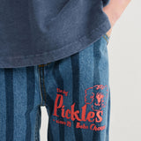 Pickles The Dog Striped denim pants - Navy Blue